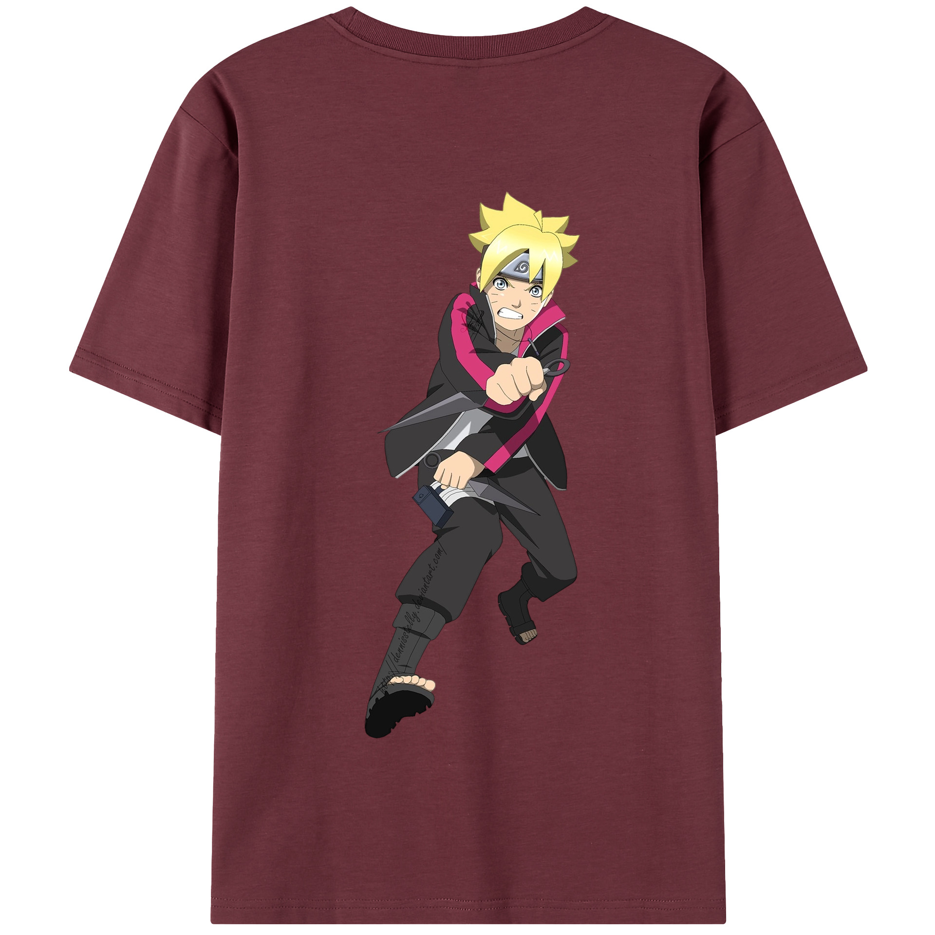 （画像用） NARUTO -ナルト- うずまき ボルト Uzumaki Boruto 綿100％半袖Tシャツ（背面プリント）
